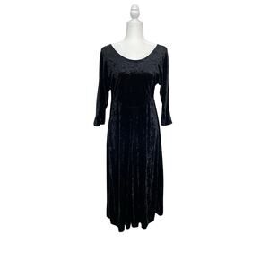 Vintage 90s All That Jazz California Sz 8P Black Crush Velvet Goth Grunge Dress